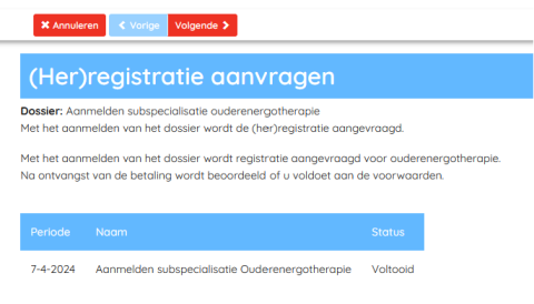 herregistratie aanvragen specialisatie ergo.