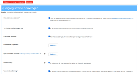 laatste stap herregistratie specialisatie