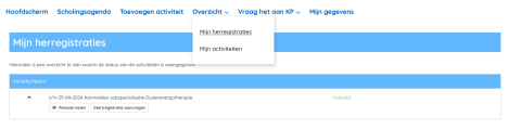 mijn herregistraties