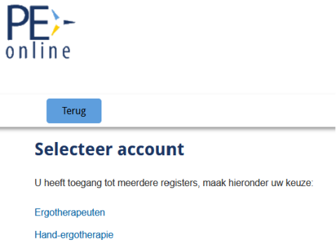 selecteer account ergo handergo