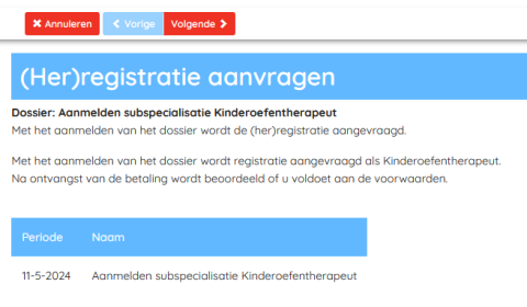 specialisatie aanvragen bevestigen 